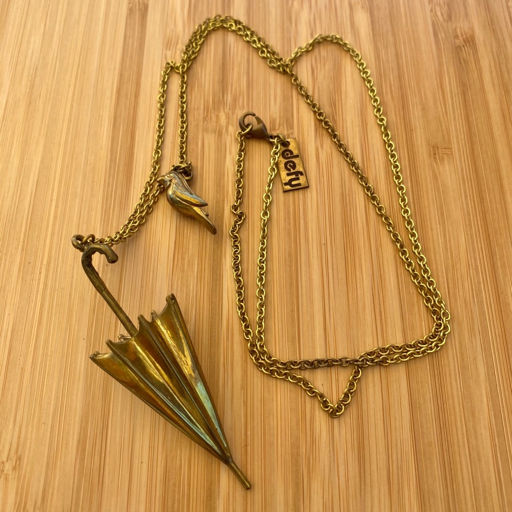Handmade umbrella and charm necklace